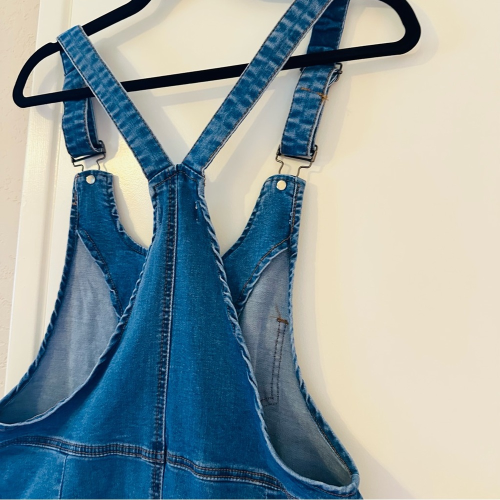 Mini Dress - Juniors Large- Zipper Front/ Denim Distressed Details - Picture 8 of 10